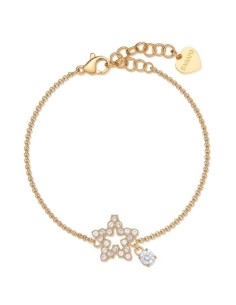 Bracciale S'AGAPO Twinkle SWN16 in acciaio 316L dorato con pendente...