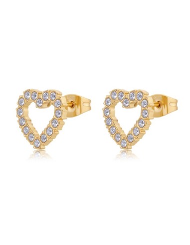 Orecchini S'AGAPO Twinkle SWN22 in acciaio 316L dorato a forma di c...