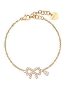 Bracciale S'AGAPO Twinkle SWN14 in acciaio 316L dorato con pendente...