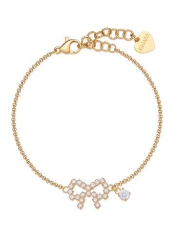 Bracciale S'AGAPO Twinkle SWN14 in acciaio 316L dorato con pendente...