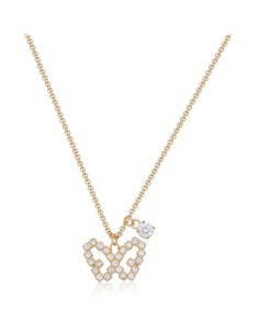 Collana S'AGAPO Twinkle SWN10 in acciaio 316L dorato con pendente f...