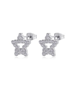 Orecchini S'AGAPO Twinkle SWN25 in acciaio 316L a forma di stella c...
