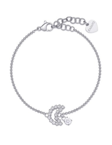 Bracciale S'AGAPO Twinkle SWN17 in acciaio 316L con pendente luna e...