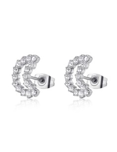 Orecchini S'AGAPO Twinkle SWN27 in acciaio 316L a forma di luna con...