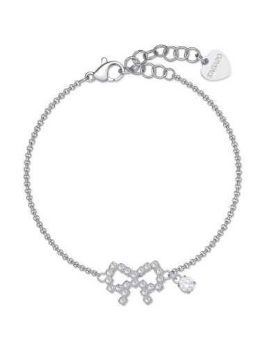Bracciale S'AGAPO Twinkle SWN13 in acciaio 316L con pendente fiocco...
