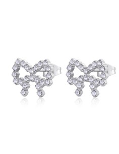 Orecchini S'AGAPO Twinkle SWN23 in acciaio 316L a forma di fiocco c...