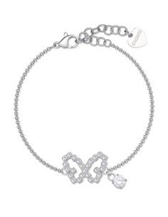 Bracciale S'AGAPO Twinkle SWN19 in acciaio 316L con pendente farfal...