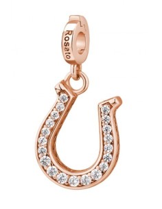Charm ROSATO Storie in argento 925 placcato oro rosa RZ013 con cris...
