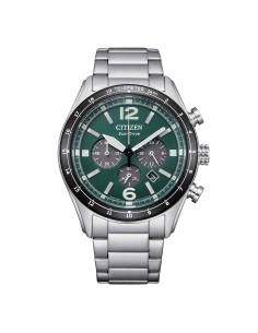 Orologio CITIZEN Aviator Crono CA4654-55X Green con cinturino in ac...