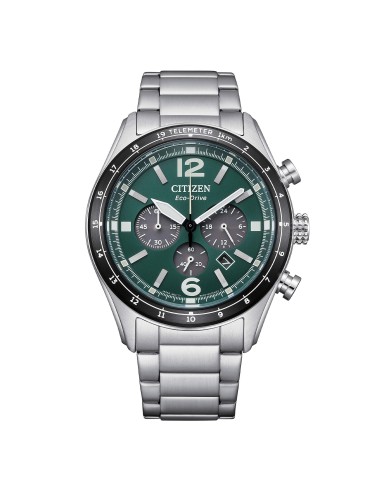 Orologio CITIZEN Aviator Crono CA4654-55X Green con cinturino in ac...