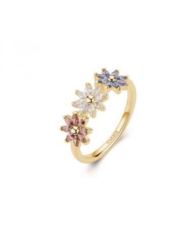 Anello ROSATO Gaia in argento 925 dorato RZGA82B con fiori colorati...