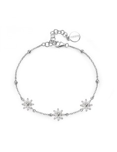 Bracciale morbido ROSATO Gaia in argento 925 RZGA67 con fiori only ...