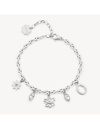 Bracciale BROSWAY Chakra in acciaio 316L BHKB251 Fiore di Loto  a s...