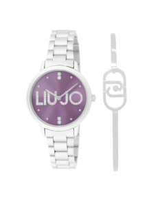 Orologio LIU-JO Couple Essence TLJ2516 Silver Lilac + Bracciale rig...