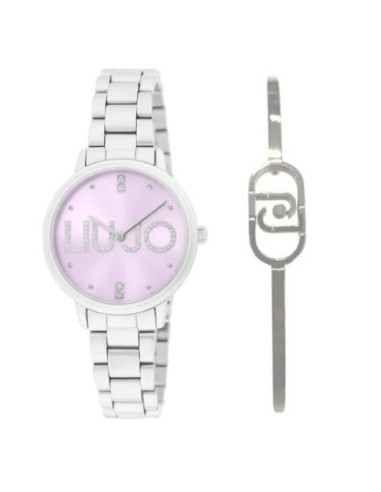 Orologio LIU-JO Couple Essence TLJ2514 Silver Lilac + Bracciale rig...