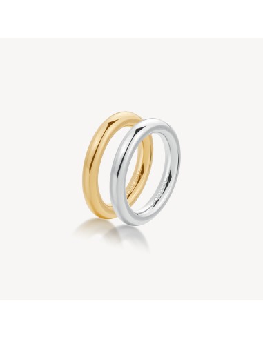 Anello doppio BROSWAY Aura in acciaio 316L con finitura pvd oro 14K...