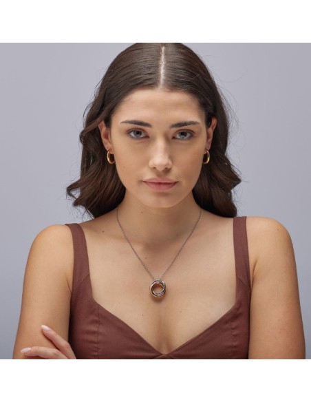 Orecchini a cerchio piccoli BROSWAY Aura in acciaio 316L dorato BAU...