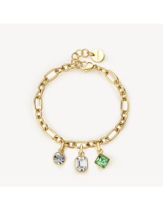 Bracciale BROSWAY Symphonia in acciaio 316L dorato BYM196 con crist...