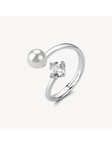 Anello BROSWAY FANCY in argento 925 perla e cristallo FIW147B Misur...