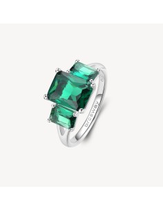 Anello BROSWAY FANCY in argento 925 e 3 cristalli emerald FLG75C Mi...