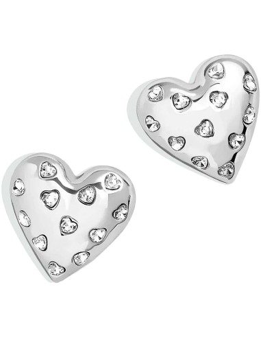 Orecchini LIU-JO LJ2763 in acciaio con Cuore bombato e cristalli on...