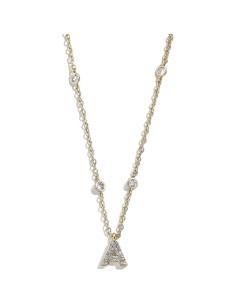 Collana LIU-JO LJ2659 in acciaio dorato con cristalli LETTERA A  a ...