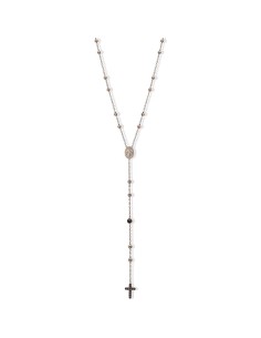 Collana rosario LIU-JO LJ2757 in acciaio rosato e pendente croce co...