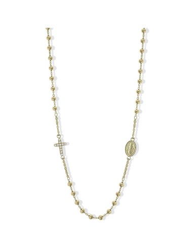 Collana LIU-JO LJ2752 in acciaio dorato e croce con cristalli only ...