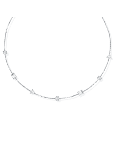 Collana girocollo LIU-JO LJ2833 in acciaio con cristalli di forme a...