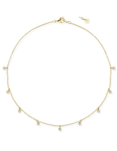 Collana girocollo LIU-JO LJ2840 in acciaio dorato con cristalli pen...