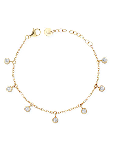 Bracciale LIU-JO LJ2924 in acciaio dorato con cristalli pendenti  a...