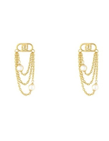 Orecchini pendenti LIU-JO LJ2919 In Acciaio dorato con cristalli  a...
