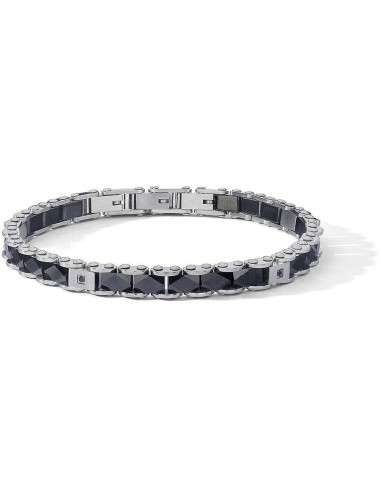 Bracciale COMETE GIOIELLI Uomo UBR 1250 in acciaio con ceramica ner...