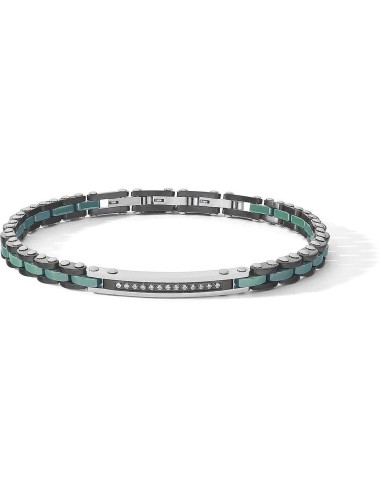 Bracciale COMETE GIOIELLI Uomo UBR 1236 in acciaio con ceramica ver...