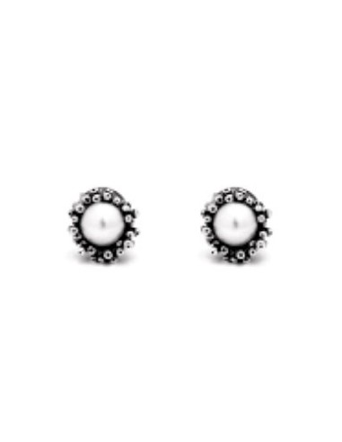 Orecchini GIOVANNI RASPINI orecchini bottone anemone mini11266 in argento 925 e perle naturali