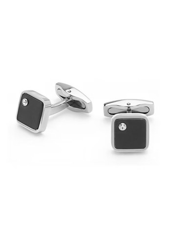 Gemelli COMETE GIOIELLI Uomo UGM 181 In acciaio con pvd nero e cris...