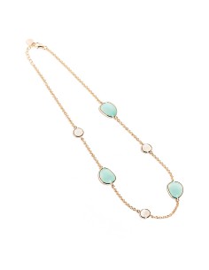 Collana MADI Laguna Goccia in argento 925 placcato oro rosa con pietre colorate F_3894400