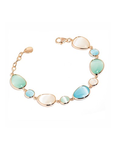 Bracciale MADI Laguna  in argento 925 placcato oro rosa con pietre colorate F_3894100