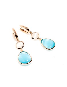 Orecchini pendenti MADI Laguna in argento 925 placcato oro rosa con pietre colorate F_3897700