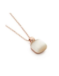 Collana pendente MADI Essenza in argento 925 placcato oro rosa con pietra avorio F_3918100