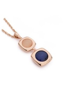 Collana pendente MADI Oblò in argento 925 placcato oro rosa con pietre colorate F_3920500