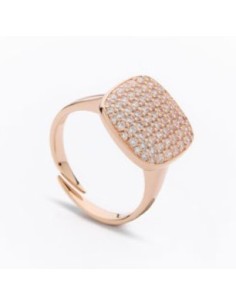 Anello regolabile MADI Madreperla Laguna in argento 925 placcato oro rosa con cristalli F_3919715