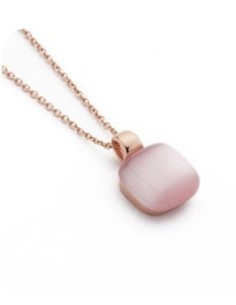 Collana pendente MADI Essenza in argento 925 placcato oro rosa con pietra rosa F_3917800