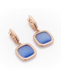 Orecchini pendenti MADI Profondo Blu in argento 925 placcato oro rosa con pietra blu F_3916300