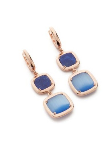 Orecchini pendenti MADI Profondo Blu in argento 925 placcato oro rosa con lapislazzuli F_3915900