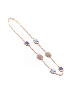 Collana girocollo MADI Profondo Blu in argento 925 placcato oro rosa con lapislazzuli F_3917000