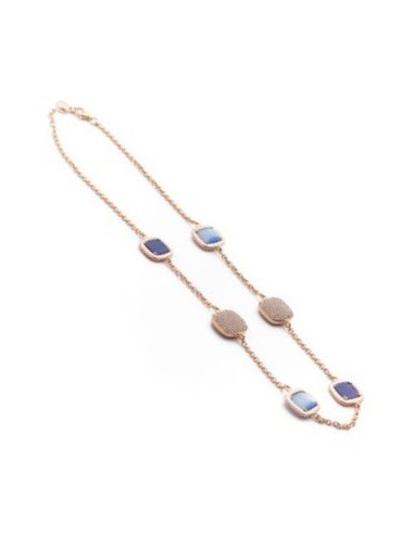 Collana girocollo MADI Profondo Blu in argento 925 placcato oro rosa con lapislazzuli F_3917000