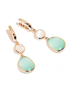 Orecchini pendenti MADI Laguna in argento 925 placcato oro rosa con pietre colorate F_3893300