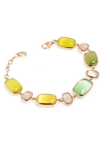 Bracciale MADI Laguna  in argento 925 placcato oro rosa con pietre colorate F_3898400