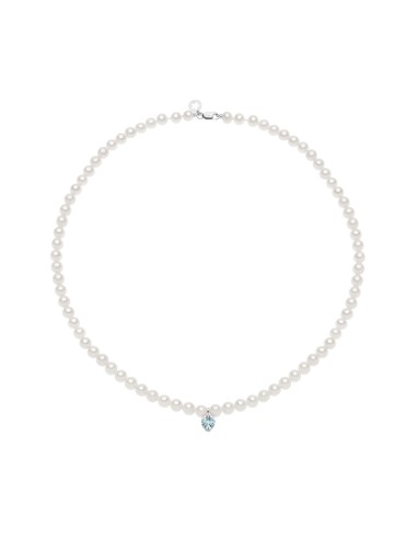 Acquista Collana COMETE GIOIELLI in oro bianco filo perle con acqua...